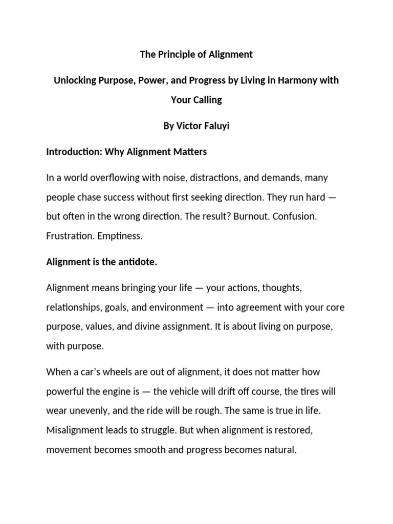 The Power of Life Alignment Principles | PDF | Psychology