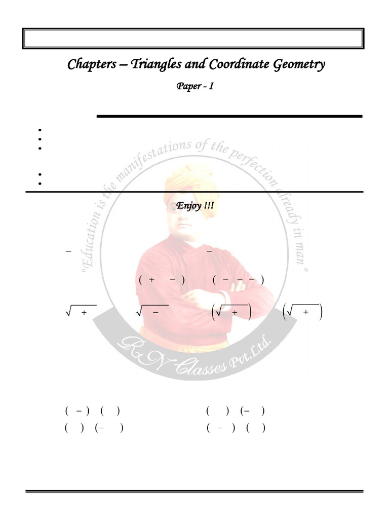 CBSE Class X Test on Triangles & Geometry | PDF | Euclidean Plane ...