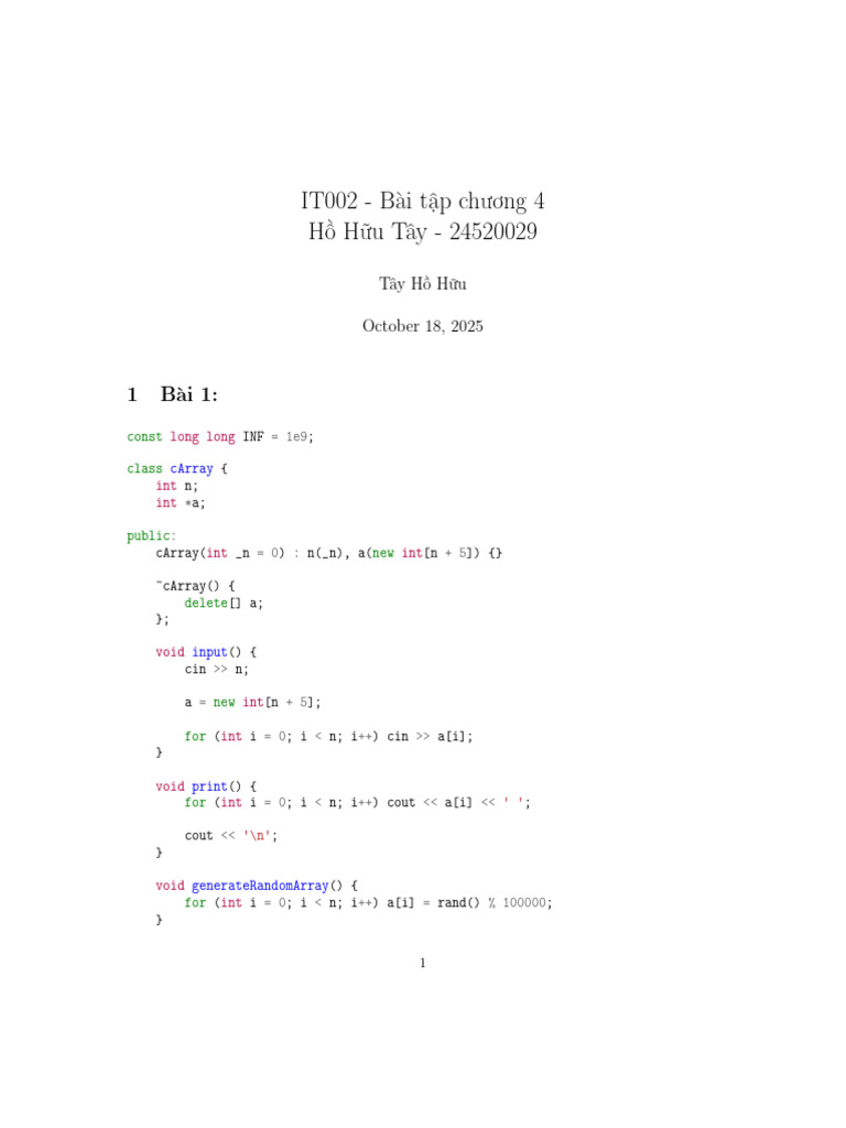 C++ Exercises: Arrays and Classes | PDF | Computer Programming | C++