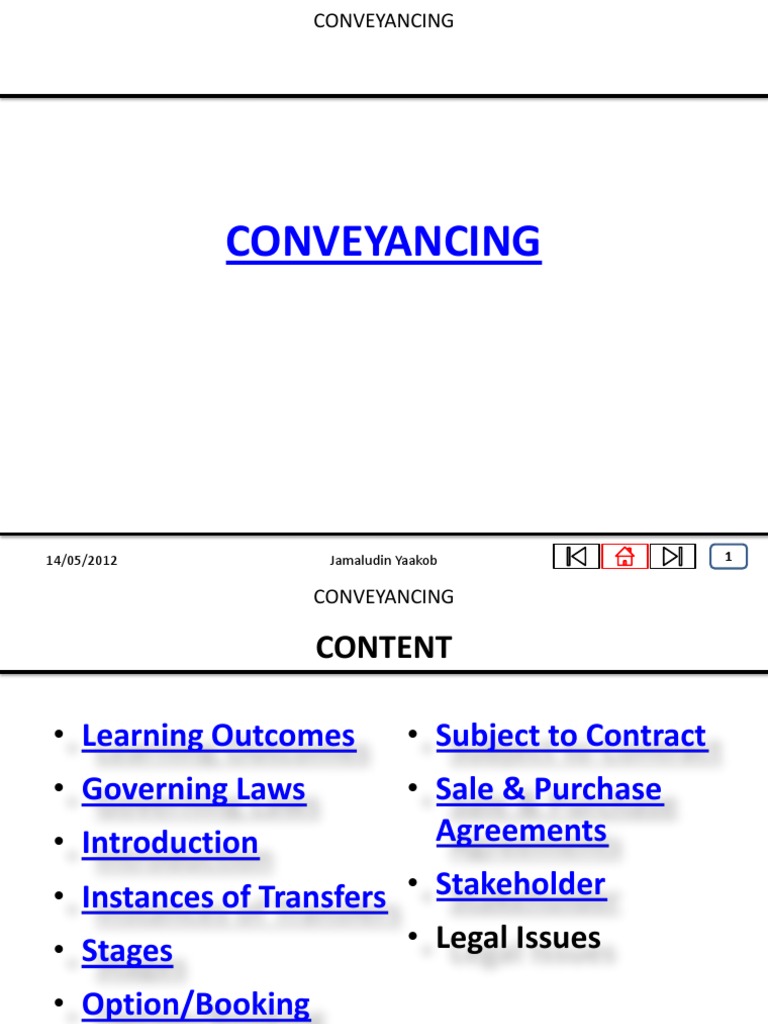 CONVEYANCING Conveyancing Natural Resources Law