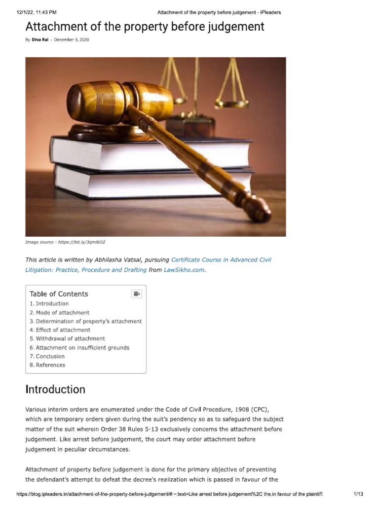 Arrest and Attach Before Judgement | PDF