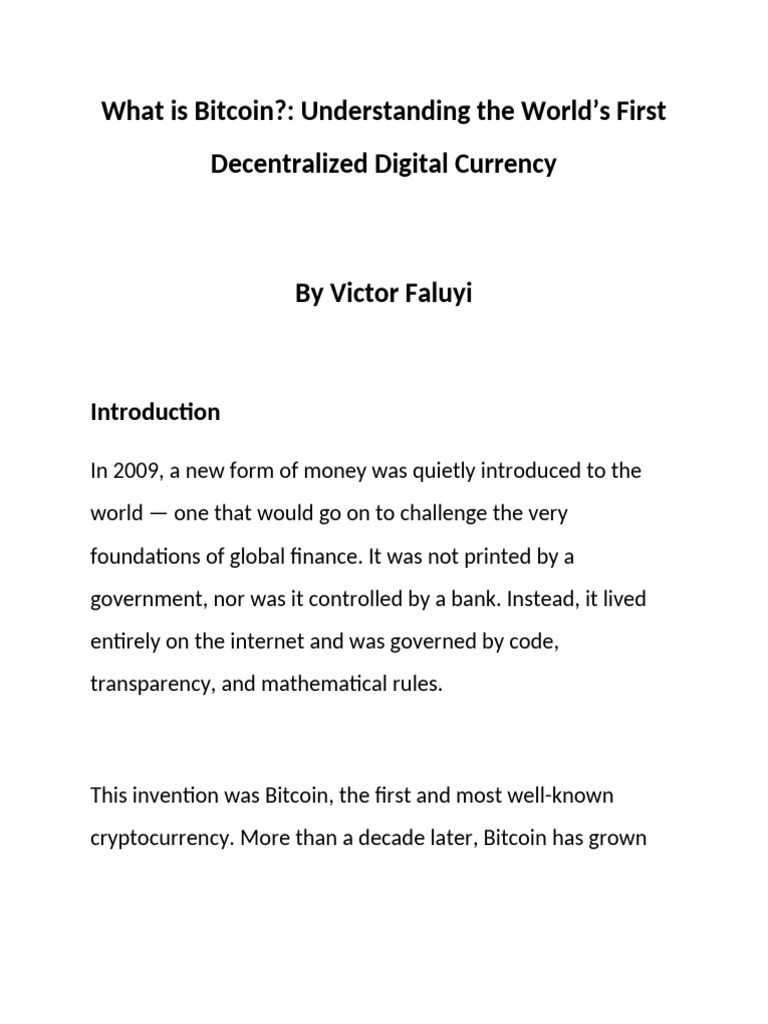 Understanding Bitcoin: A Beginner's Guide | PDF | Bitcoin | Money