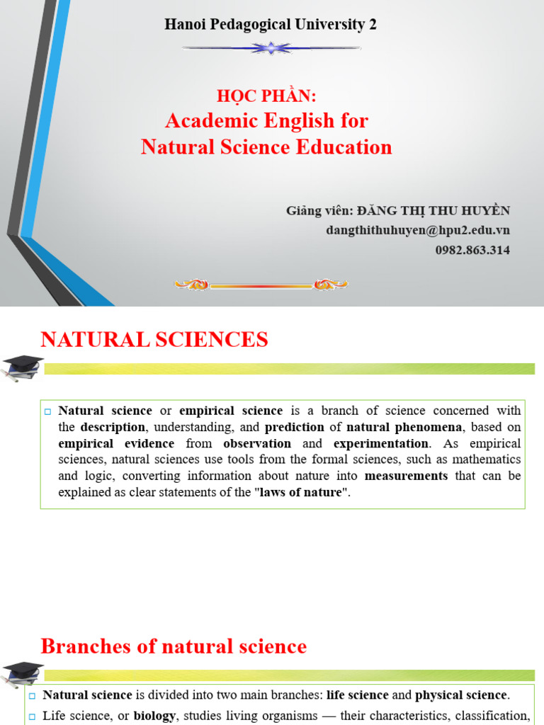 Academic English in Natural Sciences | PDF | Measurement | Natural Sciences