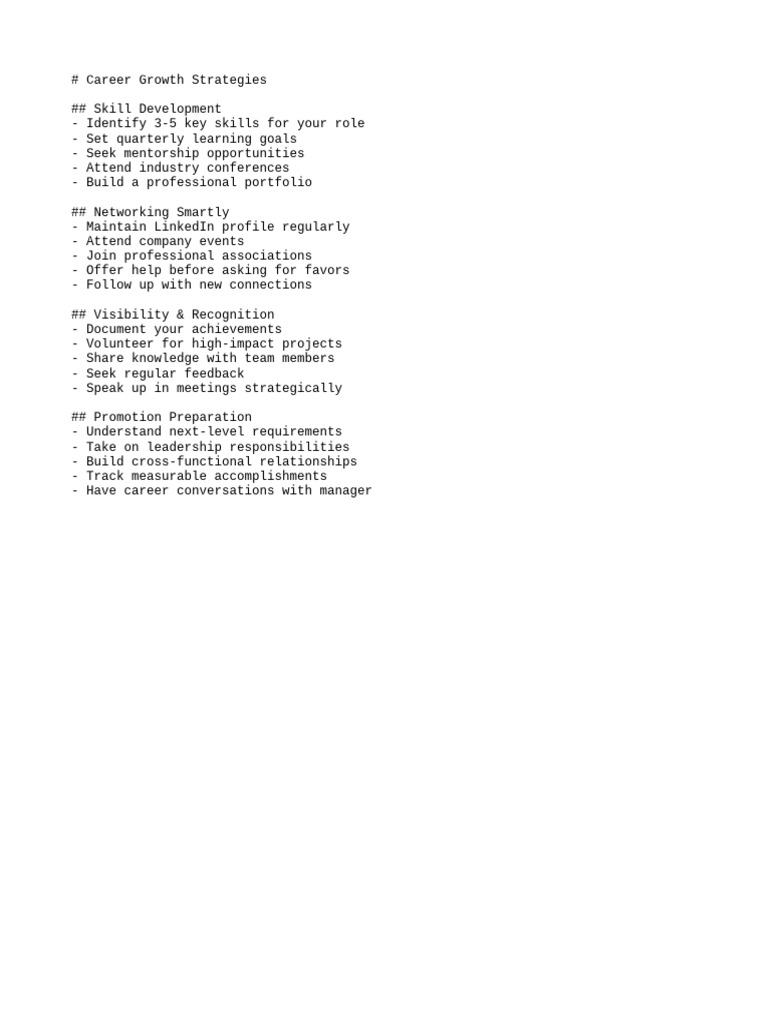 Career Growth Strategies for Advancement | PDF