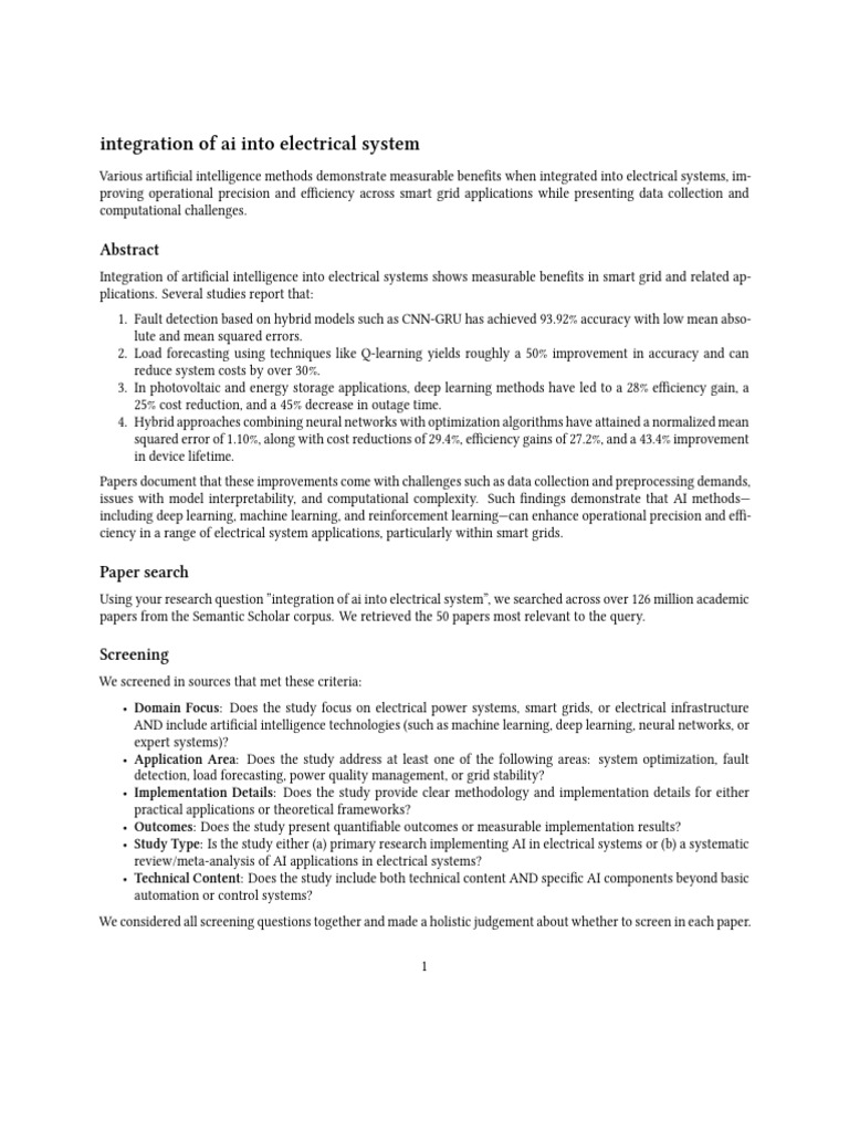 AI Integration in Electrical Systems | PDF | Artificial Intelligence ...