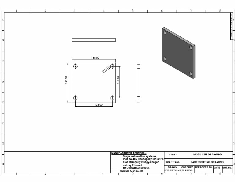 Laser Cutting Drawing - SAS/GA-001 | PDF | Laser | Quantum Optics