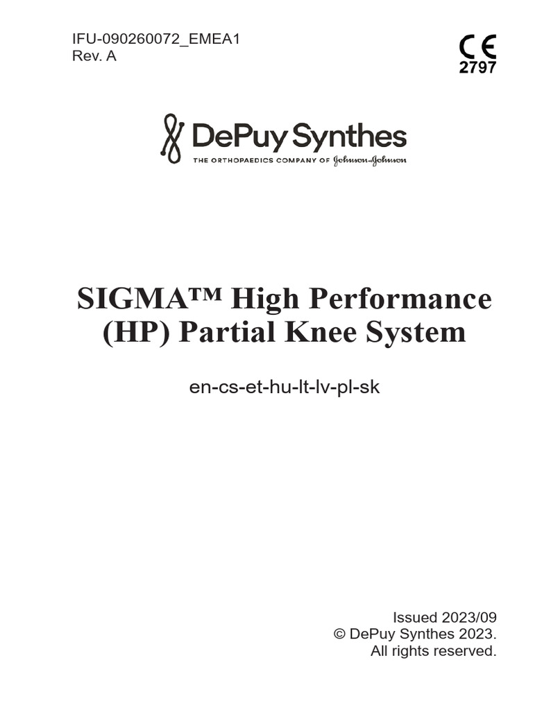 SIGMA Partial Knee System Instructions | PDF | Knee | Lower Limb Anatomy