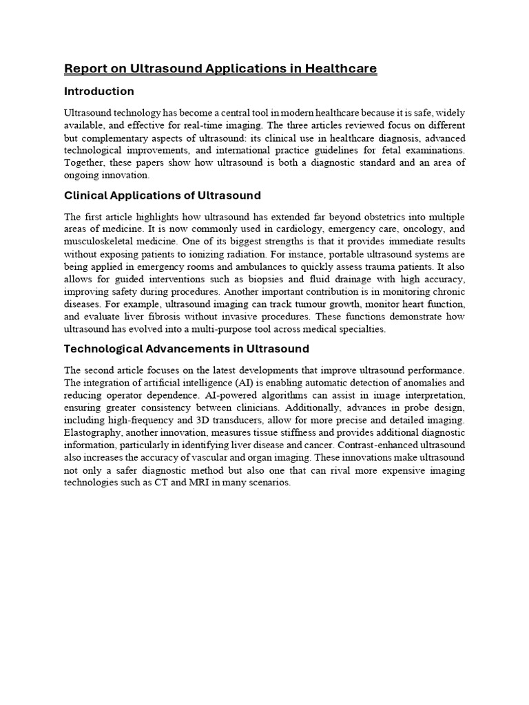 Ultrasound Innovations in Healthcare | PDF | Medical Ultrasound ...