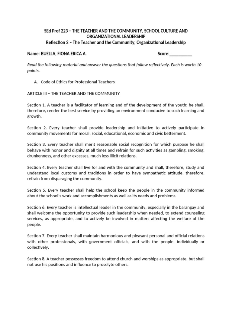 Teacher Community Engagement & Leadership | PDF | Teachers | Leadership