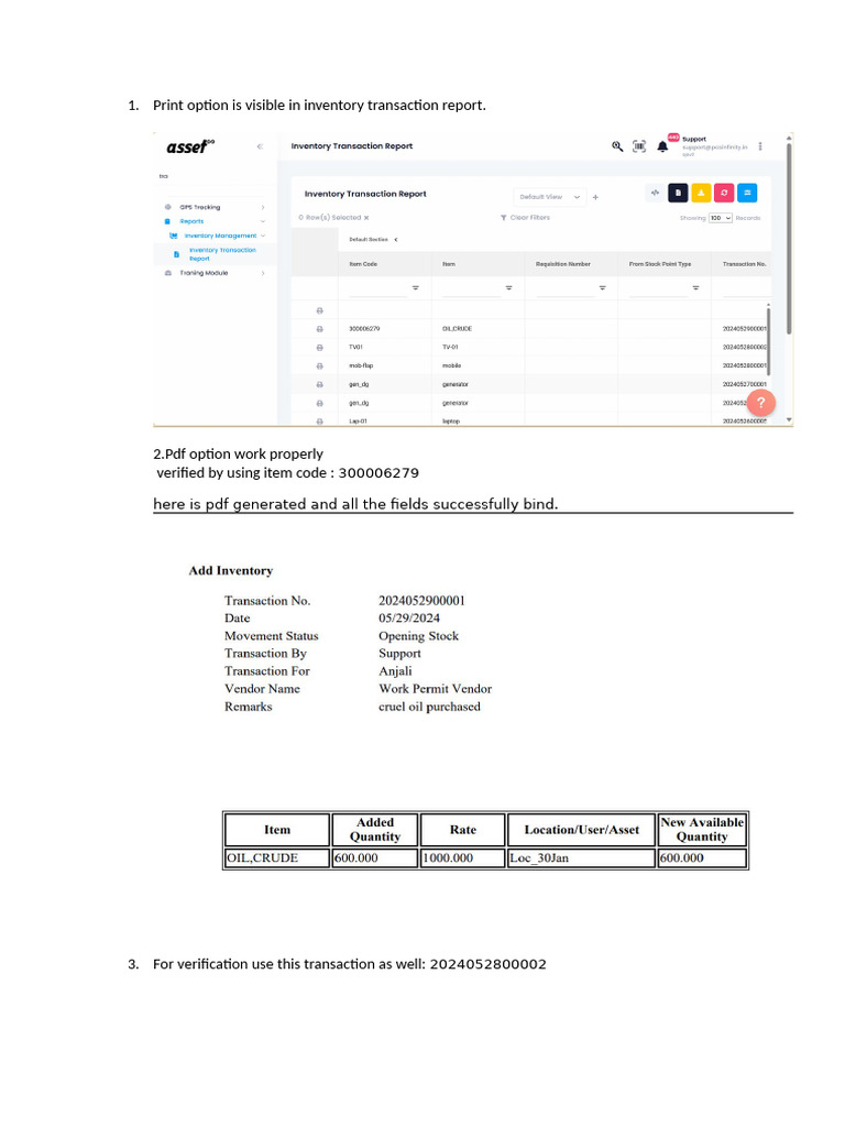26439 PDF Print Option is Not Coming in Inventory Transaction Report (1 ...