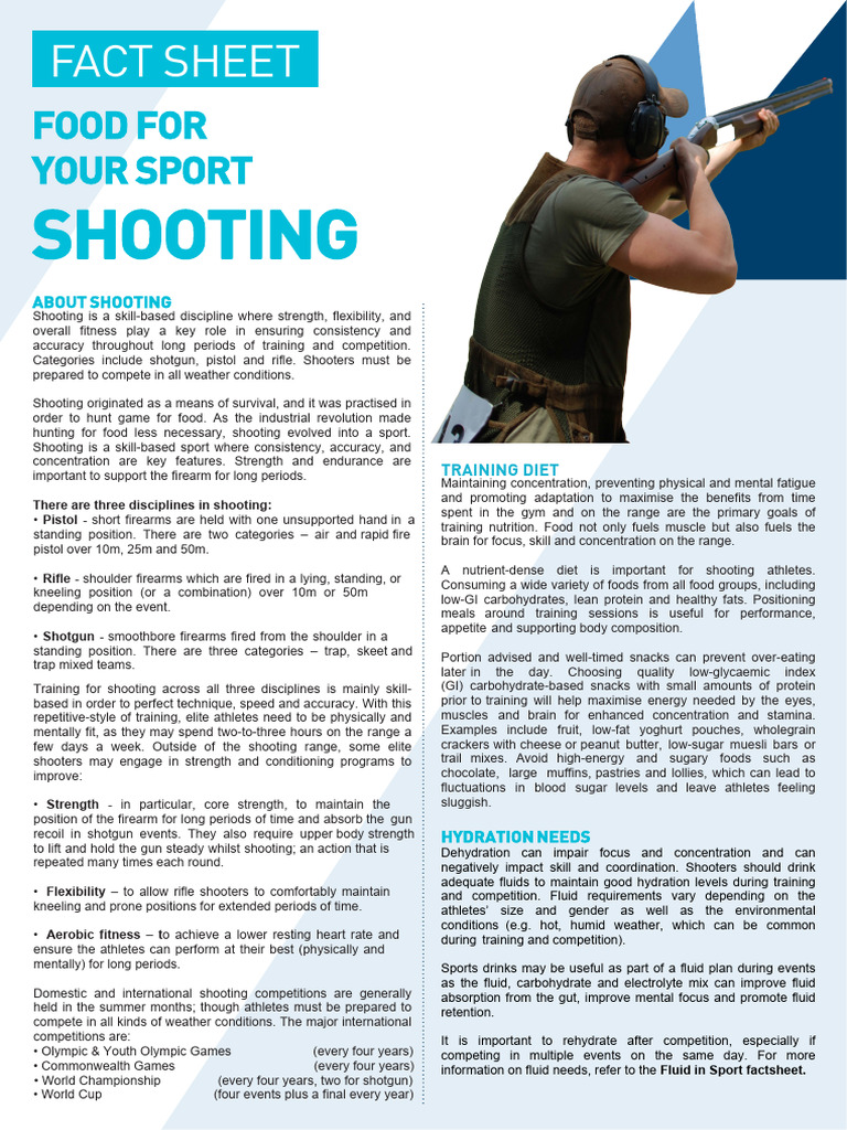 Shooting Sports Training and Nutrition Guide | PDF | Shooting | Dehydration