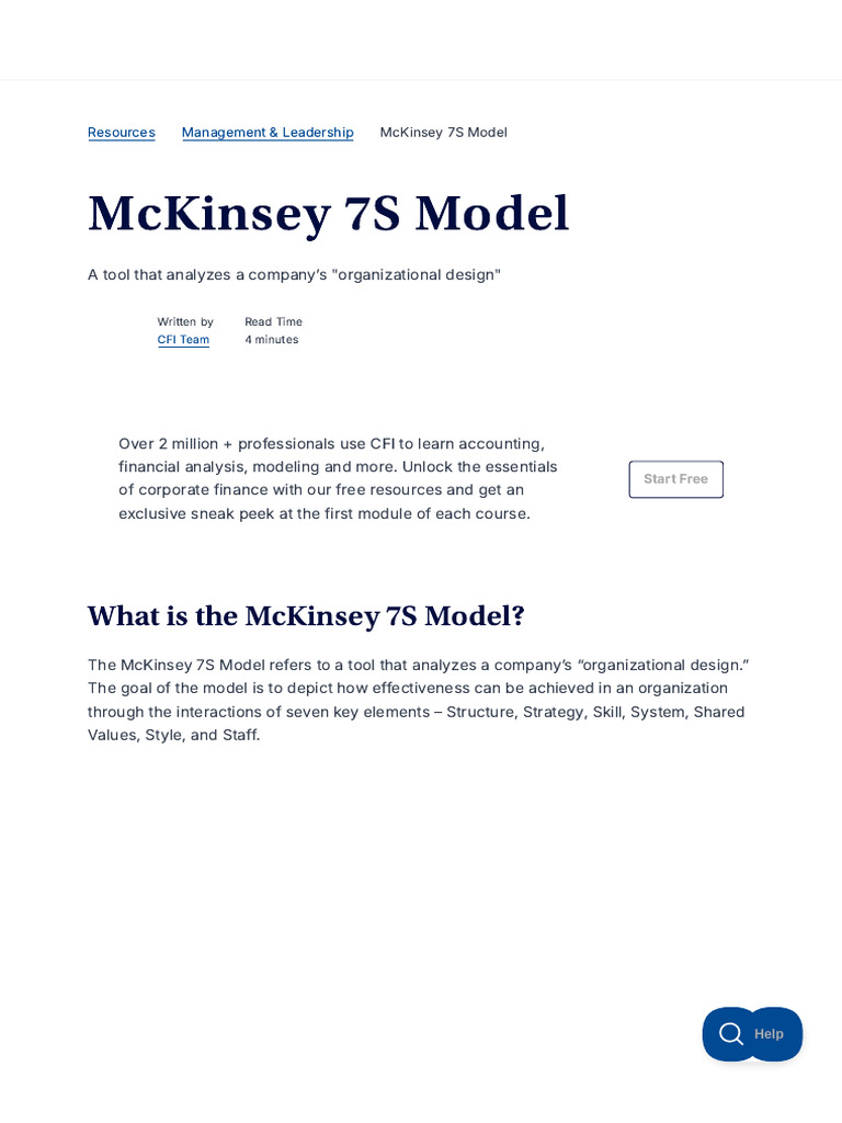 McKinsey 7S Model - Overview, Structure and Application, Example | PDF ...