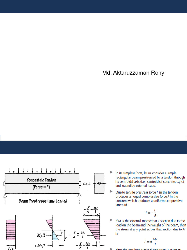 Elastic Analysis of Prestressed Beams | PDF