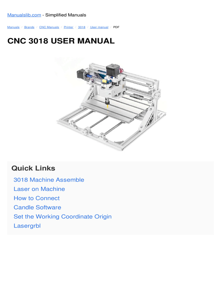 CNC 3018 User Manual Guide | PDF | Engraving | Button (Computing)