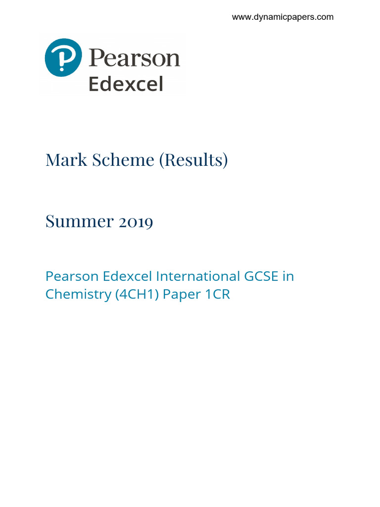IG Edx. Chemistry May 2019 1CR Ms | PDF | Chemical Bond ...