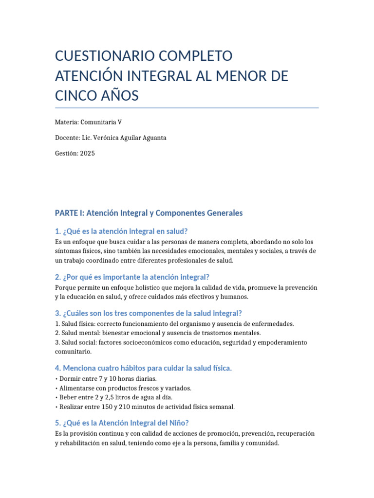 Atención Integral en Niños Menores de 5 Años | PDF | Balanza | Obesidad