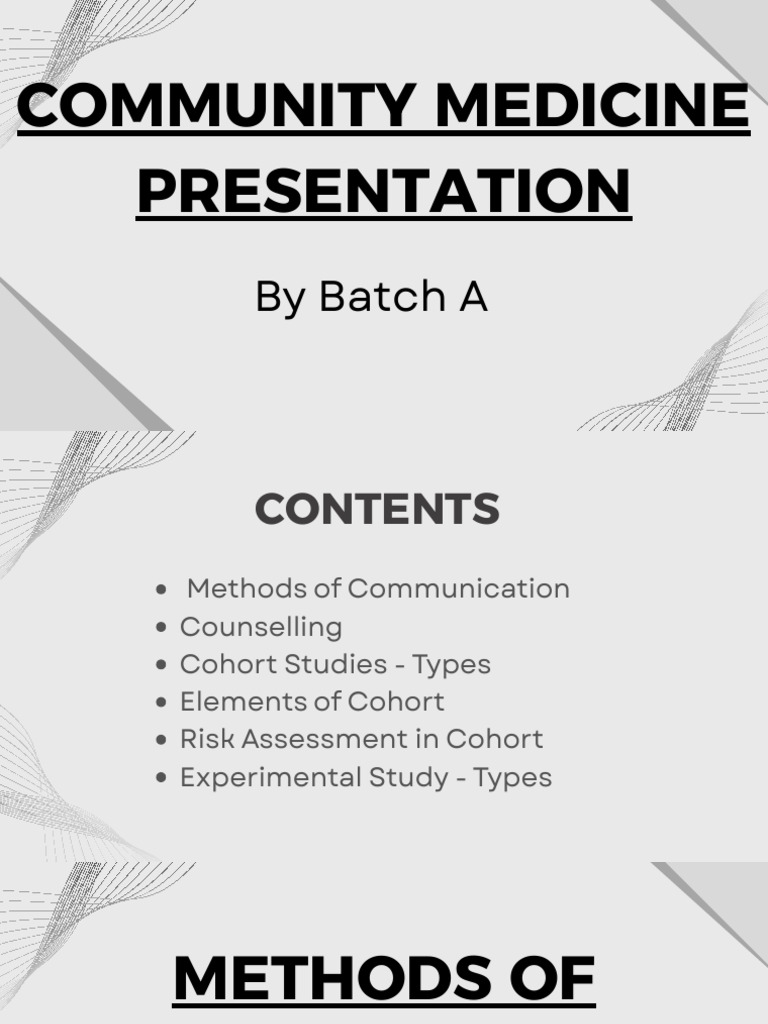 Community Medicine Communication Methods | PDF | Communication | Human ...