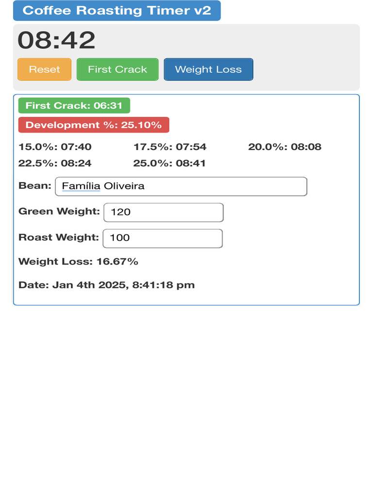 Coffee Roasting Timer 2 | PDF