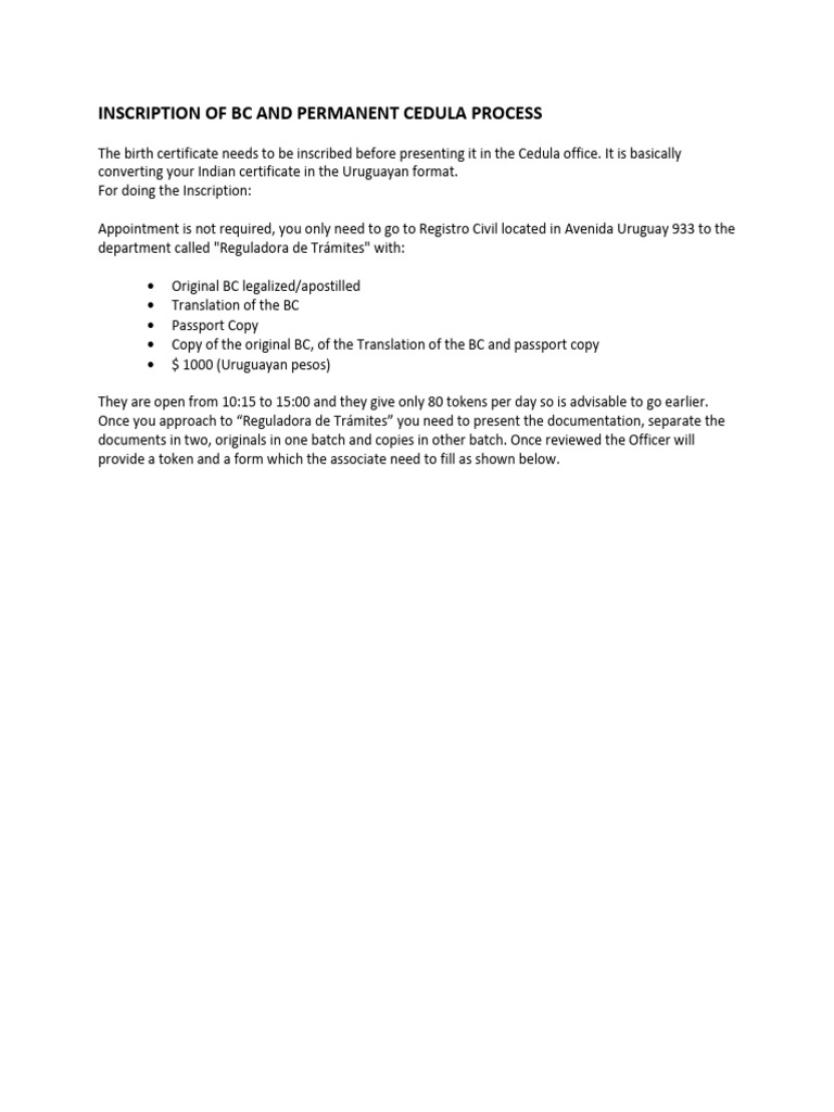 BC Inscription Process | PDF