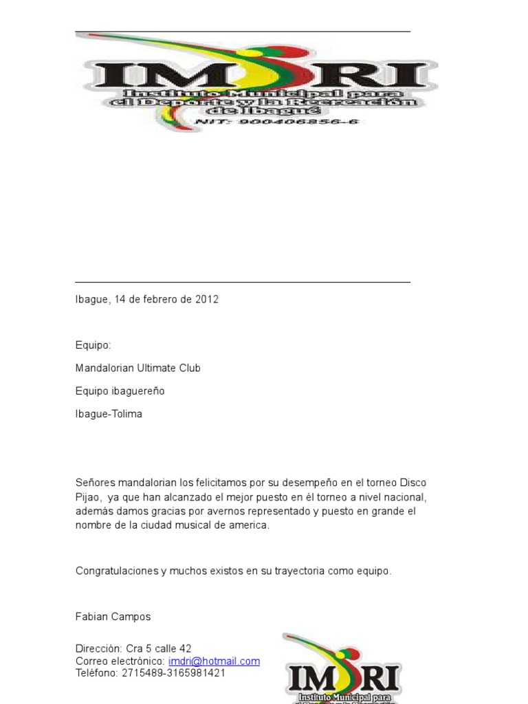 carta de felicitaciones