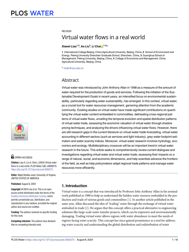 Understanding Virtual Water Trade Dynamics | PDF | Water Scarcity | Water