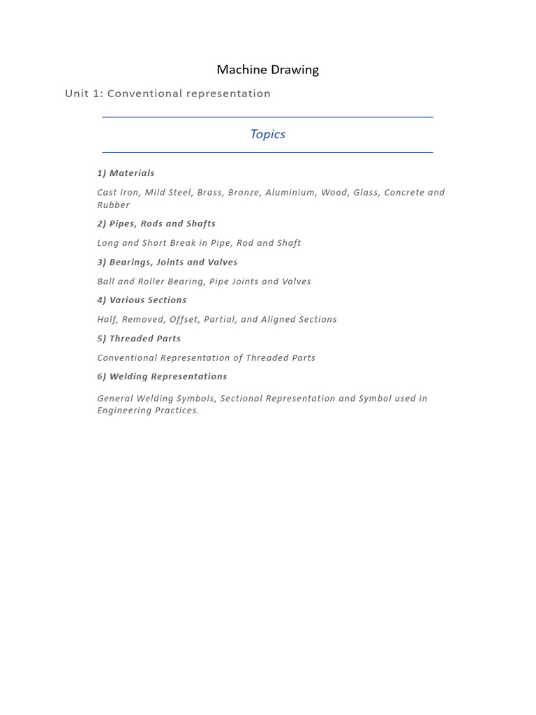 Machine Drawing: Conventional Representations | PDF