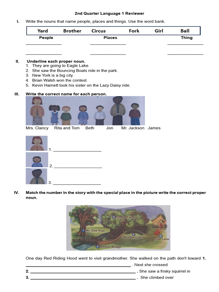 Language 1 Review: Nouns & Proper Nouns | PDF