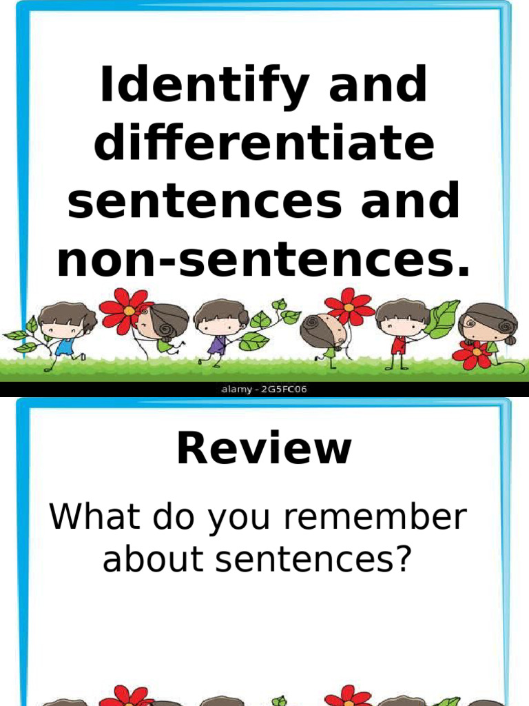 Distinguishing Sentences from Non-Sentences | PDF