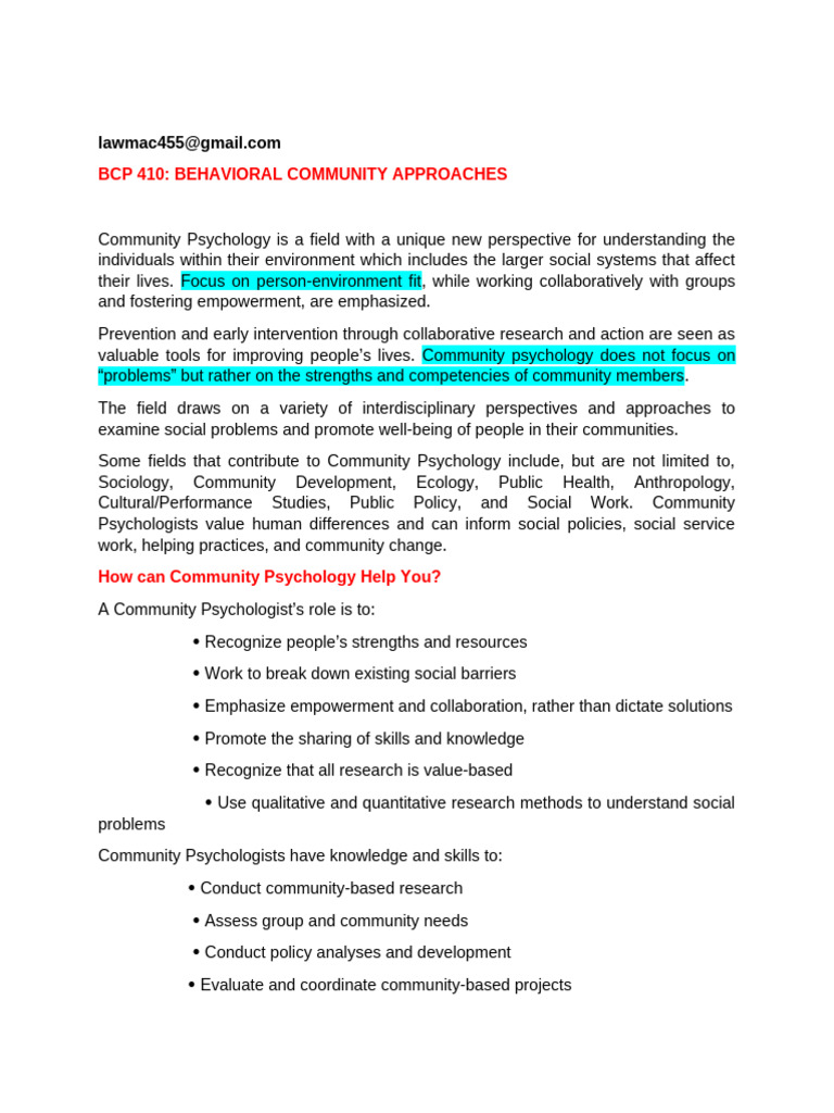 Understanding Community Counseling | PDF | Psychology | Social Psychology