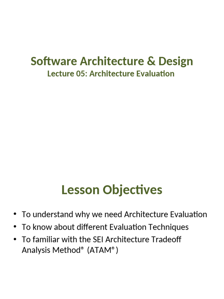 Architecture Evaluation Techniques Explained | PDF | Evaluation
