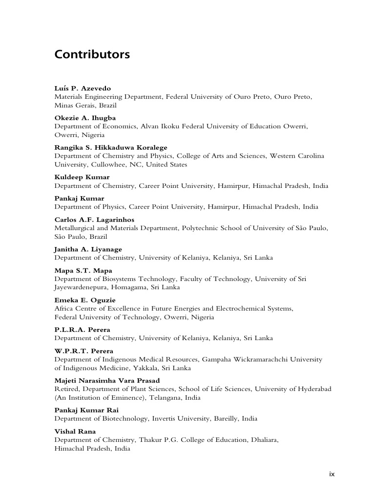 Global Academic Contributors List | PDF