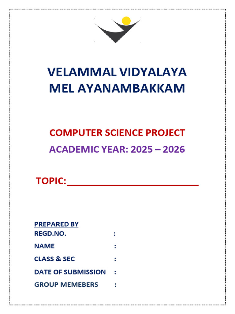 Computer Science Project Report 2025-26 | PDF