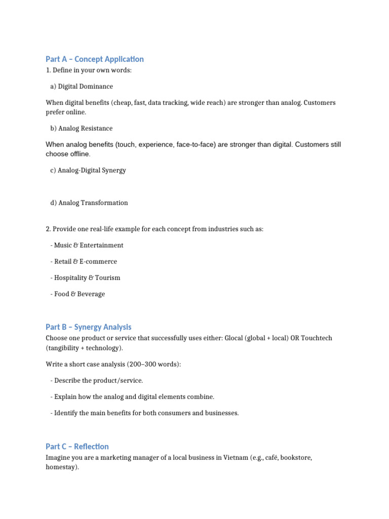 Part A - Concept Application | PDF