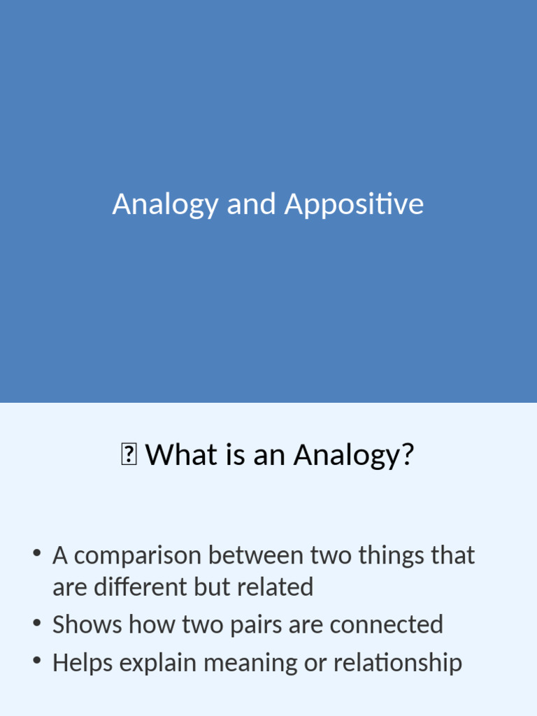 Understanding Analogy and Appositive | PDF