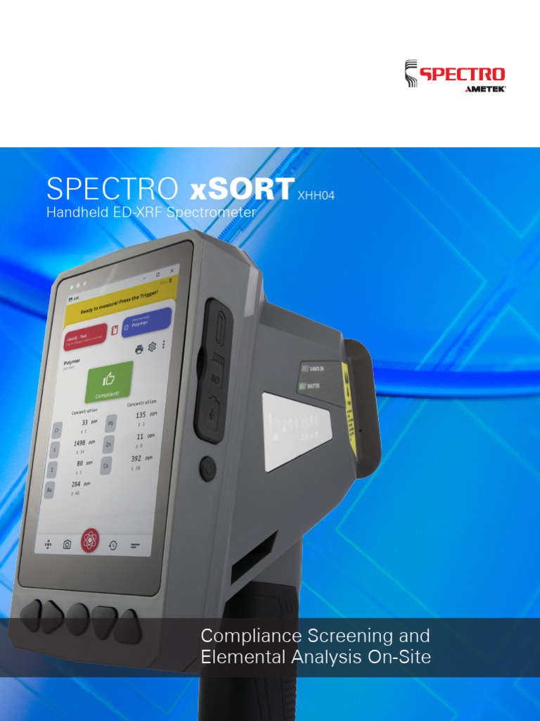 SPECTRO xSORT: Handheld XRF Analyzer | PDF | Spectroscopy