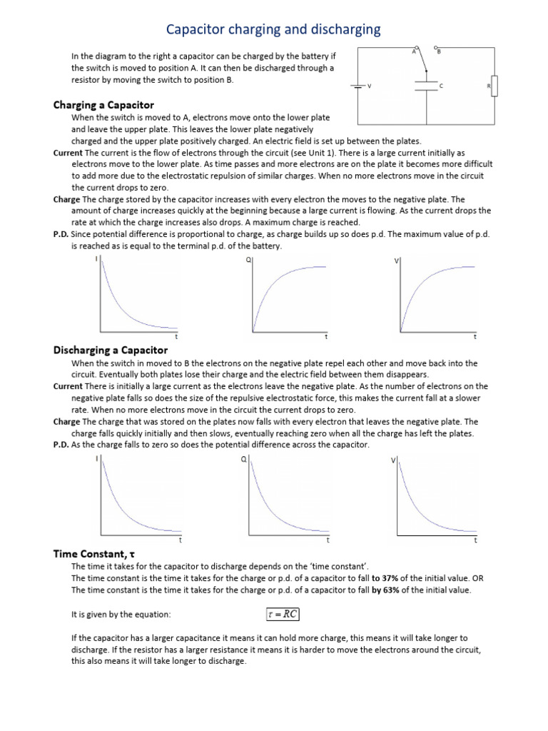 11.3 Capacitor Charging and Discharging | PDF | Capacitor | Physical ...