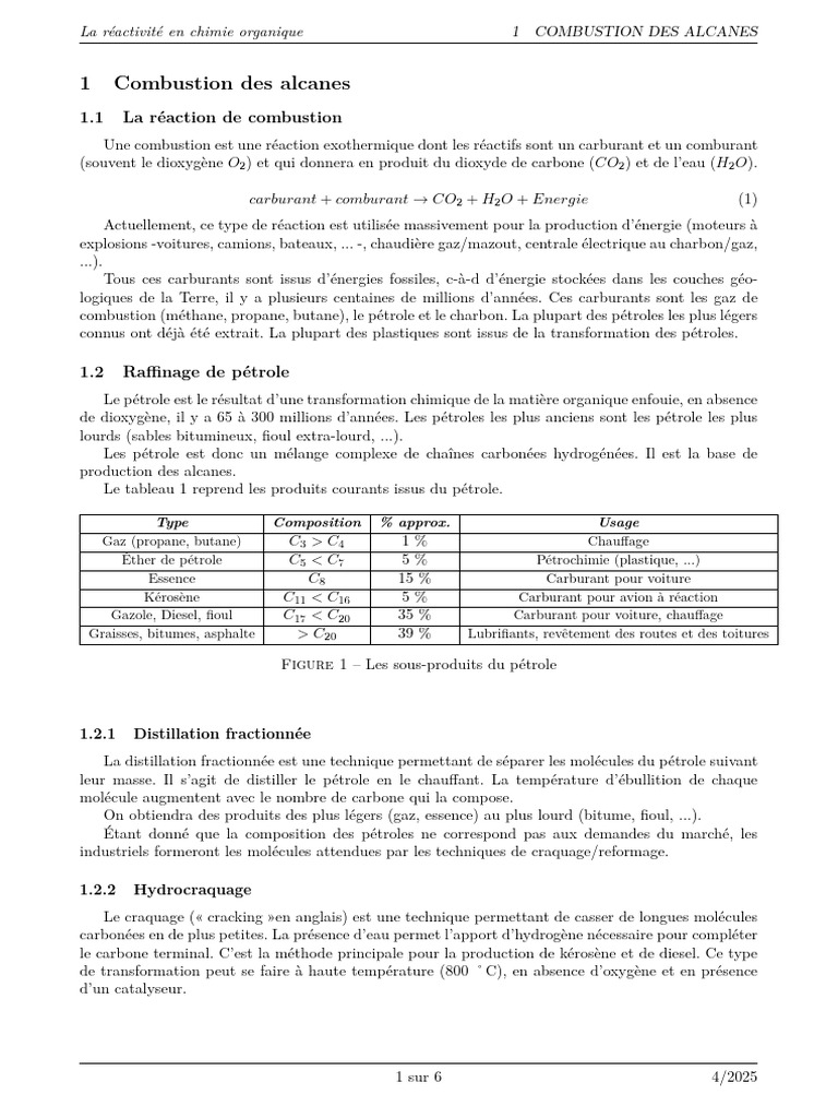 Combustion et saponification en chimie | PDF | La combustion | Pétrole