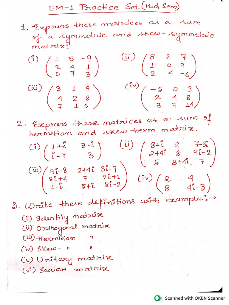 EM I Practice Set KR | PDF