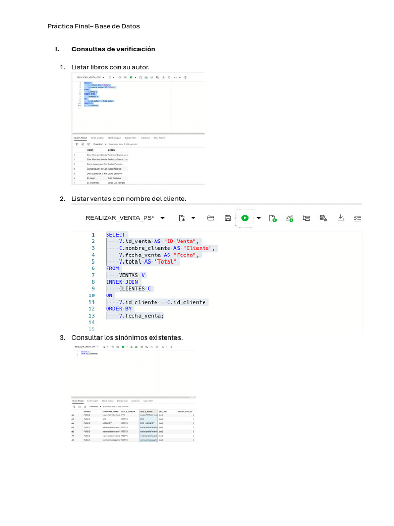 Consultas SQL para Base de Datos | PDF