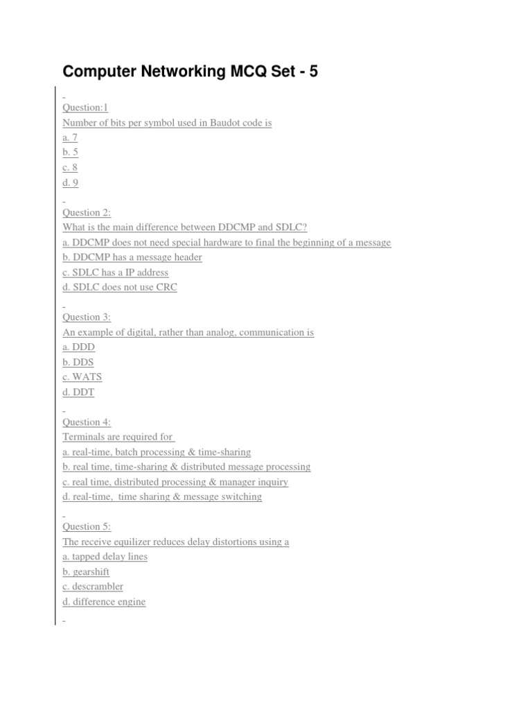 Computer Networking MCQ Se15