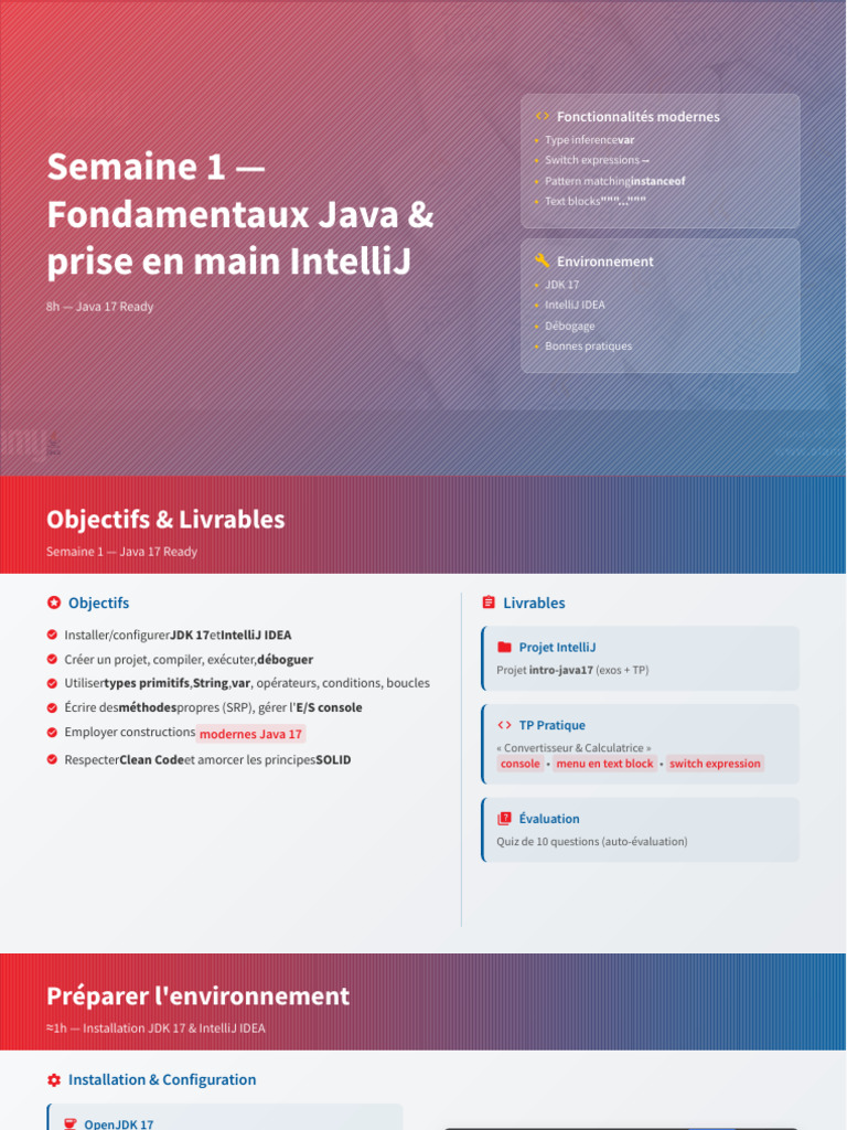 Introduction à Java 17 et IntelliJ | PDF | Java (Langage de ...