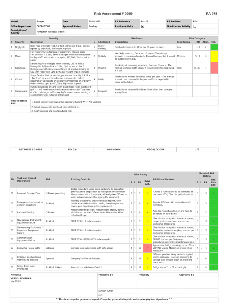 Coastal Navigation Risk Assessment Report | PDF | Risk | Navigator