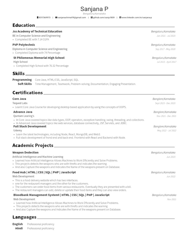 Computer Science Graduate Resume | PDF | Java (Programming Language ...