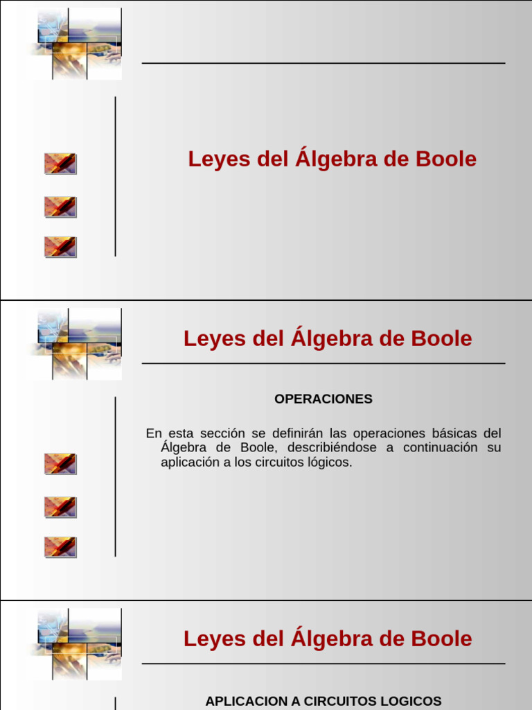 Leyes del Álgebra de Boole | PDF | Álgebra de Boole | Enseñanza de ...