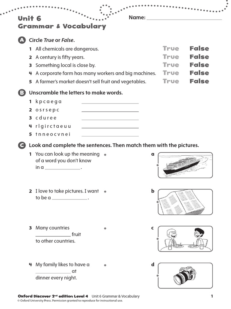 Unit 6 Grammar & Vocabulary Exercises | PDF | Linguistics