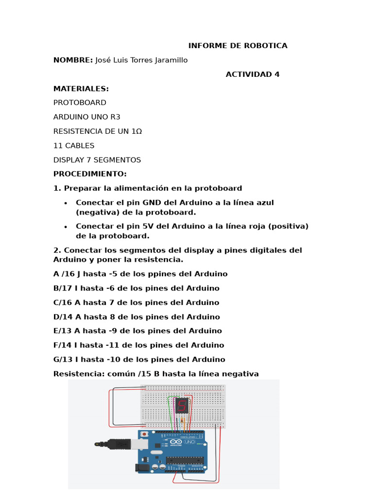 Proyecto Arduino con Display 7 Segmentos | PDF