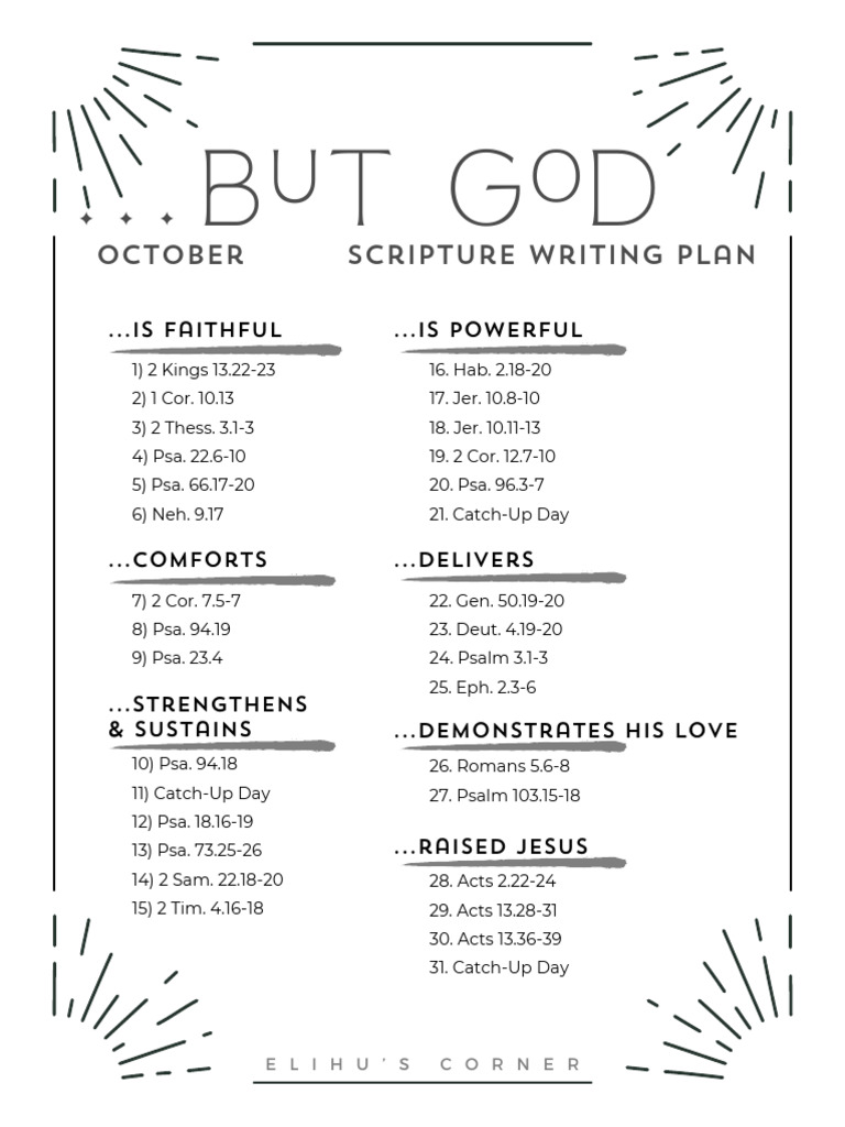 October 2024 Scripture Writing Plan | PDF