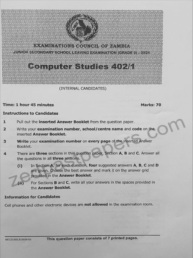 Computer Studies G9 2024 | PDF