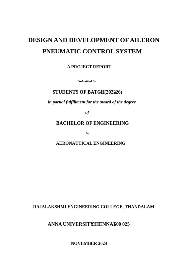 Aileron Pneumatic Control System Design | PDF | Actuator | Valve