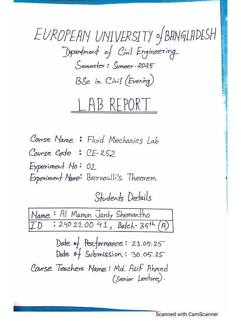 Ce-252 Fluid Lab Ass-02 | PDF